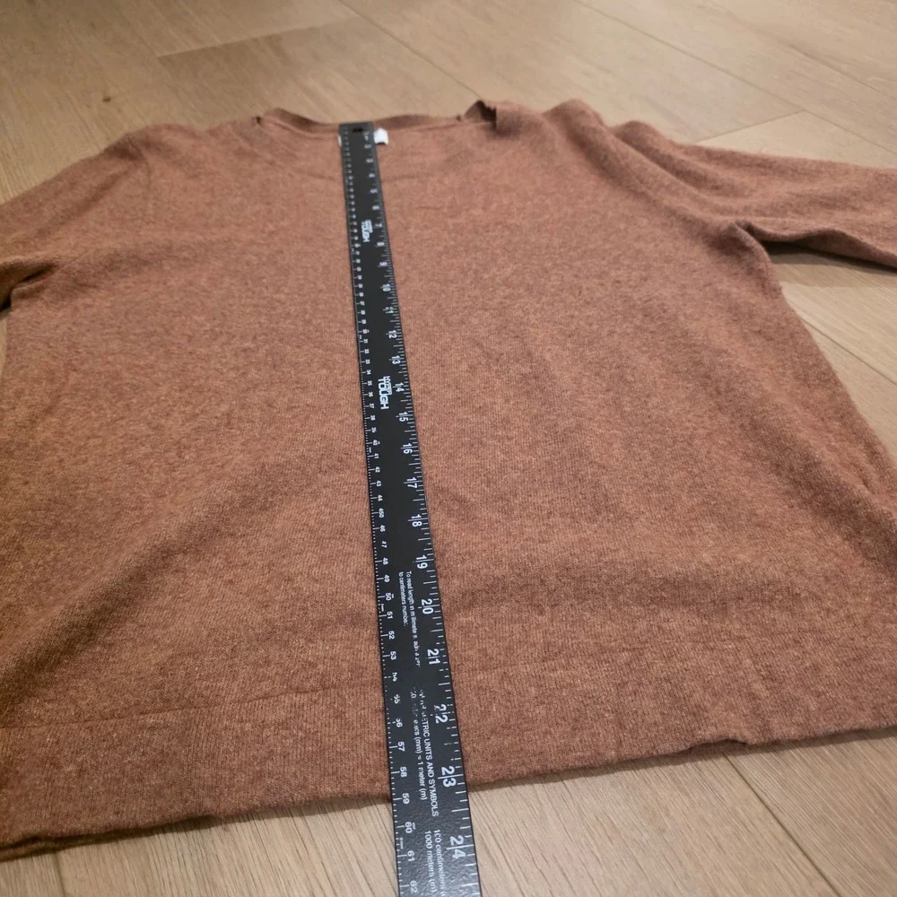 J.Crew Teddie Sweater Womens XL Brown Merino Wool Cotton Blend Crewneck Casual